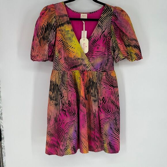 NWT Anthropologie PLENTY BY TRACY REESE Dress Medium Pink Zebra Print Babydoll - Picture 4 of 14